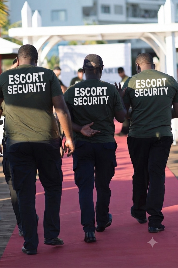 Escort Security event management detail on venue red carpet